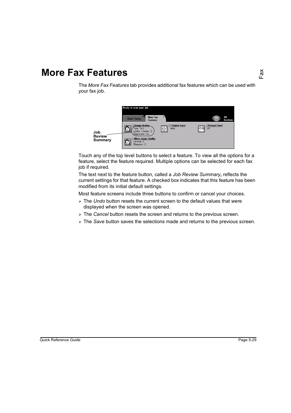 More fax features, More fax features -29, Fa x | Xerox WorkCentre M165-M175-3093 User Manual | Page 109 / 196