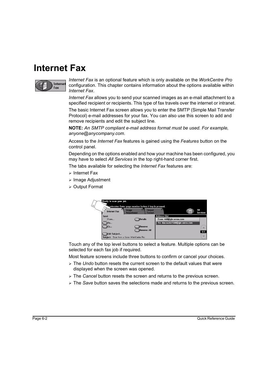 Internet fax, Internet fax -2 | Xerox WorkCentre M165-M175-3093 User Manual | Page 116 / 196