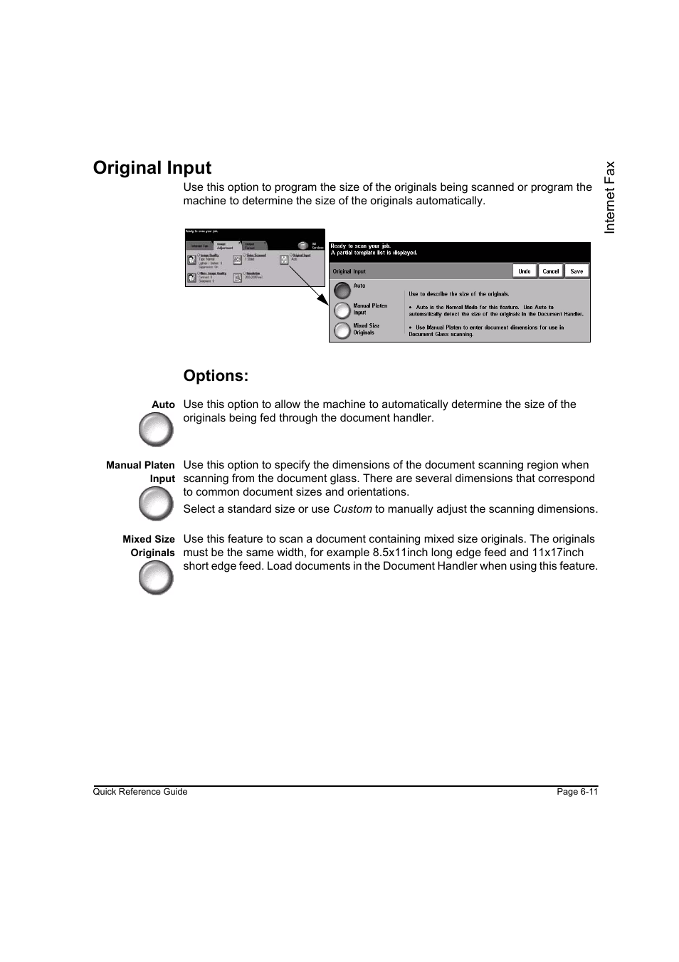 Original input, Options, Original input -11 | Xerox WorkCentre M165-M175-3093 User Manual | Page 125 / 196