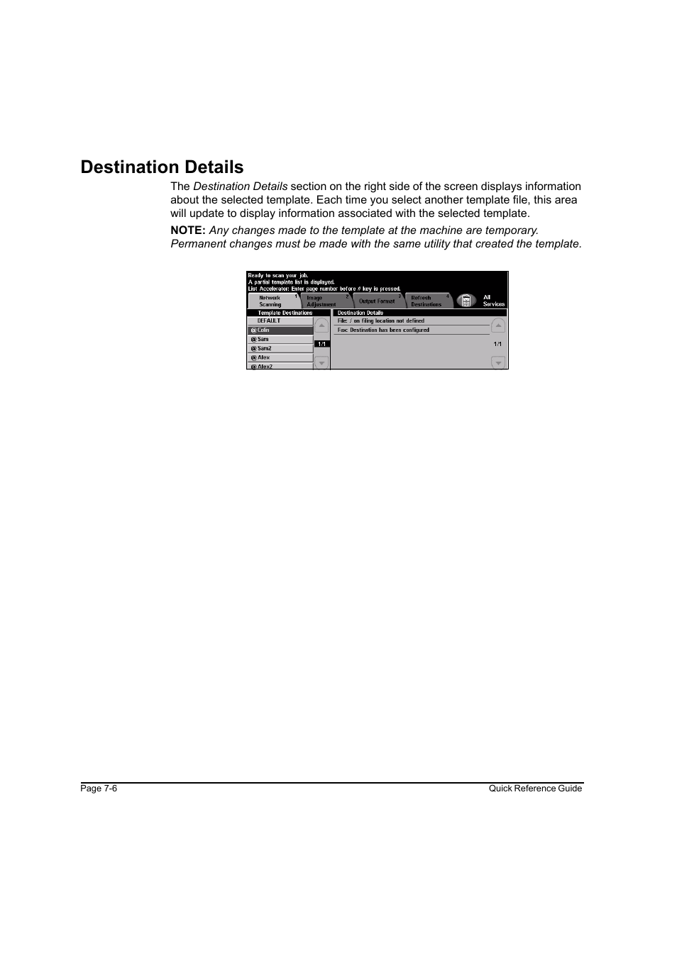 Destination details, Destination details -6 | Xerox WorkCentre M165-M175-3093 User Manual | Page 136 / 196