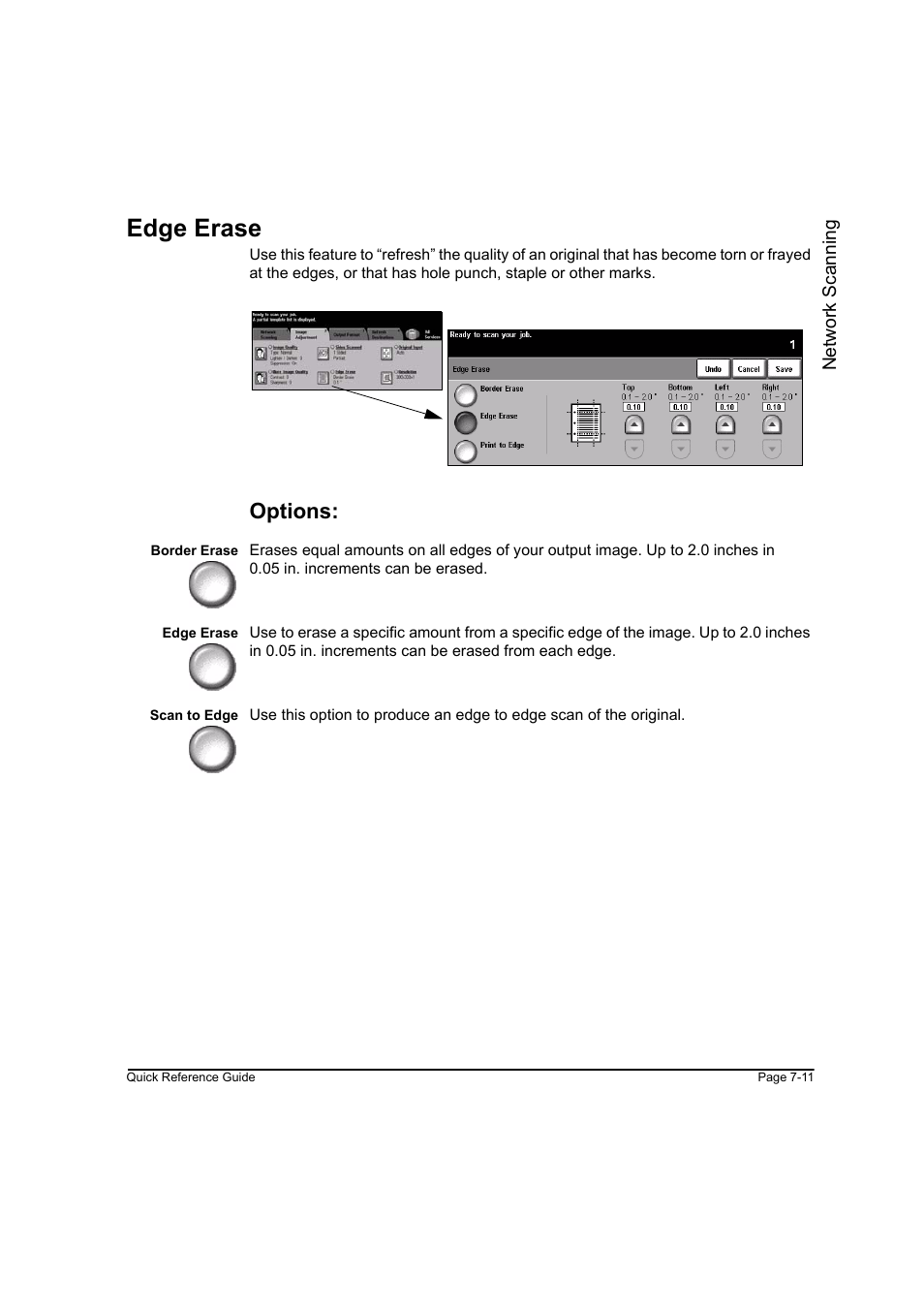 Edge erase, Options, Edge erase -11 | Xerox WorkCentre M165-M175-3093 User Manual | Page 141 / 196