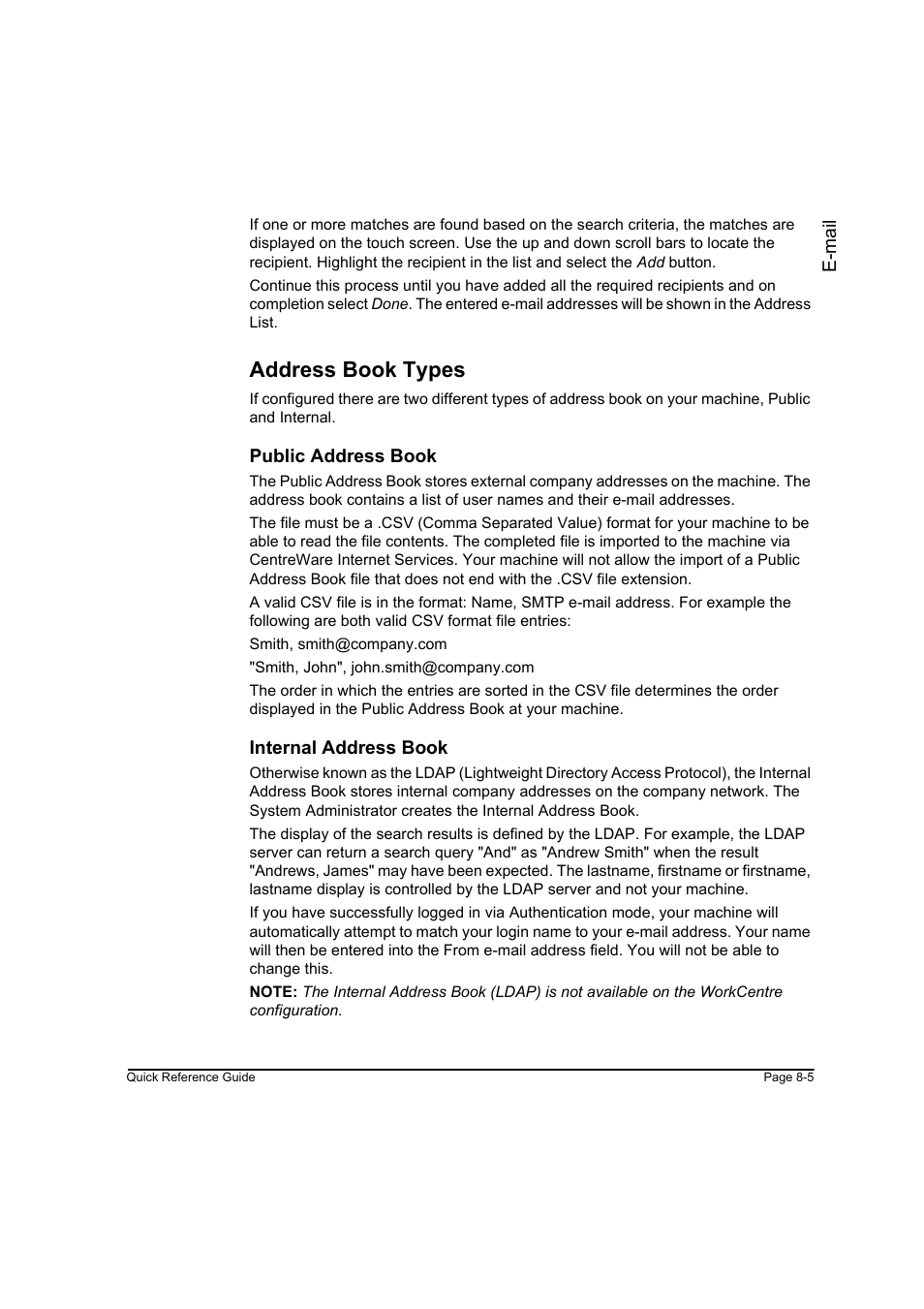 Address book types | Xerox WorkCentre M165-M175-3093 User Manual | Page 155 / 196