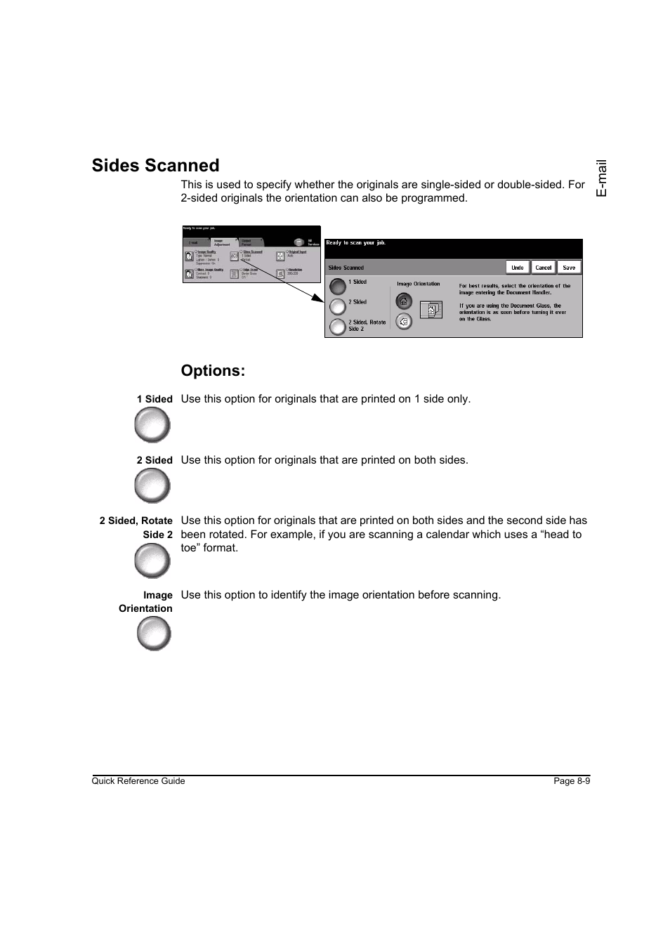 Sides scanned, Options, Sides scanned -9 | Xerox WorkCentre M165-M175-3093 User Manual | Page 159 / 196