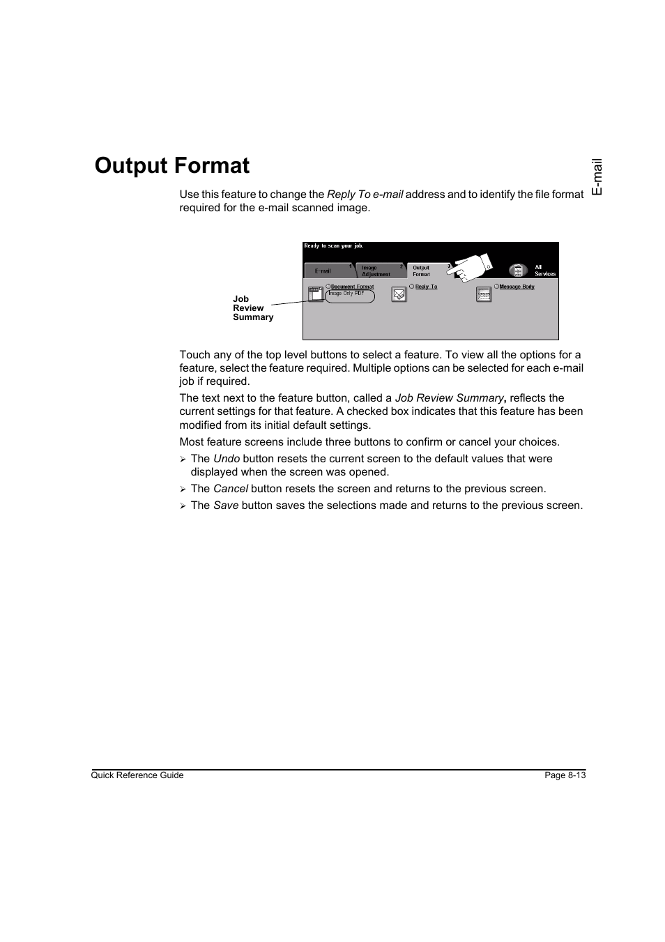 Output format, Output format -13, E- mai l | Xerox WorkCentre M165-M175-3093 User Manual | Page 163 / 196