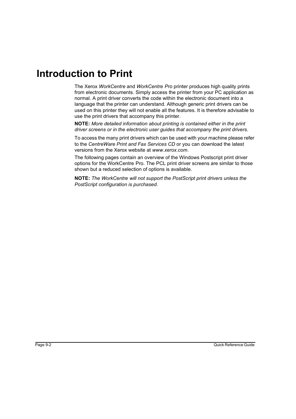 Introduction to print, Introduction to print -2 | Xerox WorkCentre M165-M175-3093 User Manual | Page 170 / 196