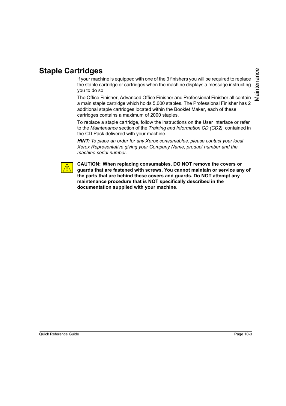 Staple cartridges, Staple cartridges -3 | Xerox WorkCentre M165-M175-3093 User Manual | Page 177 / 196