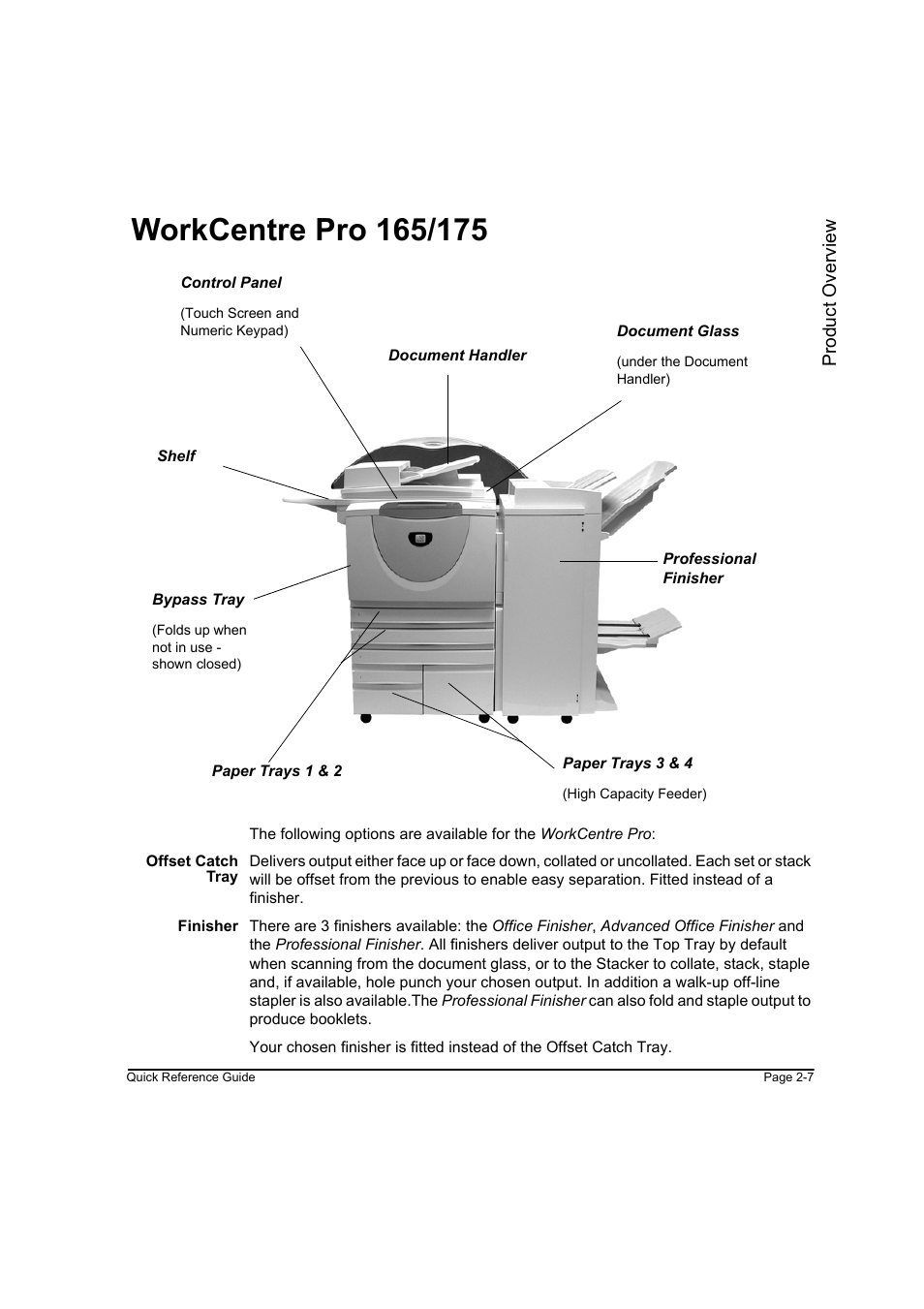 Workcentre pro 165/175, Workcentre pro 165/175 -7, Product overview | Xerox WorkCentre M165-M175-3093 User Manual | Page 31 / 196