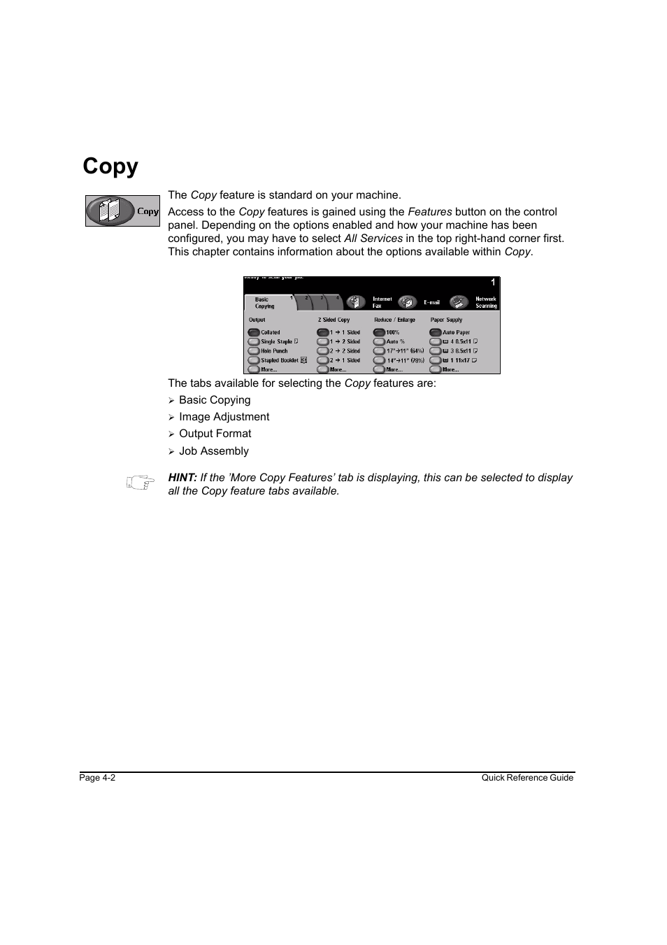 Copy, Copy -2 | Xerox WorkCentre M165-M175-3093 User Manual | Page 50 / 196