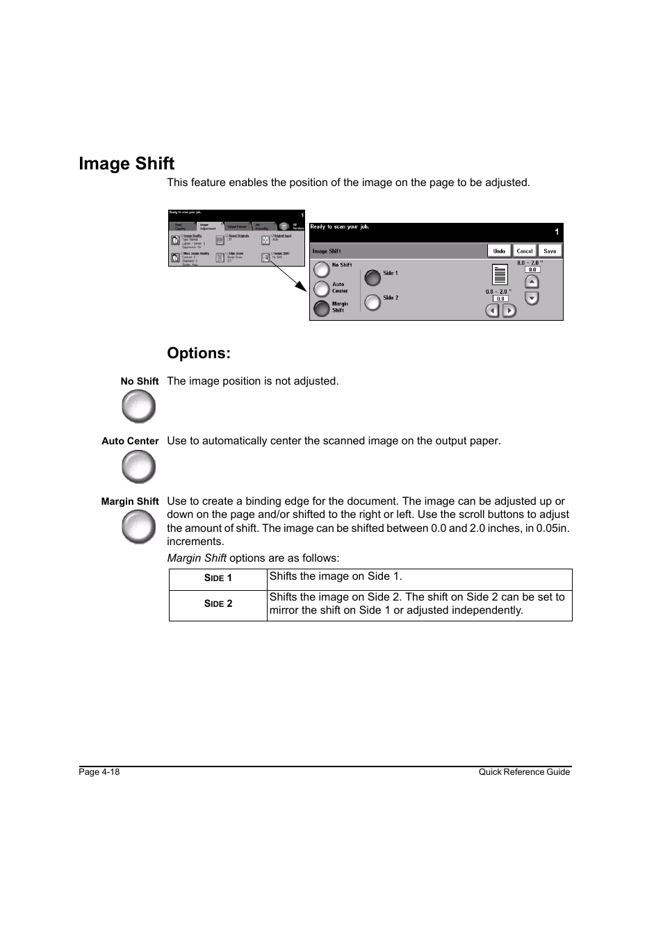 Image shift, Options, Image shift -18 | Xerox WorkCentre M165-M175-3093 User Manual | Page 66 / 196