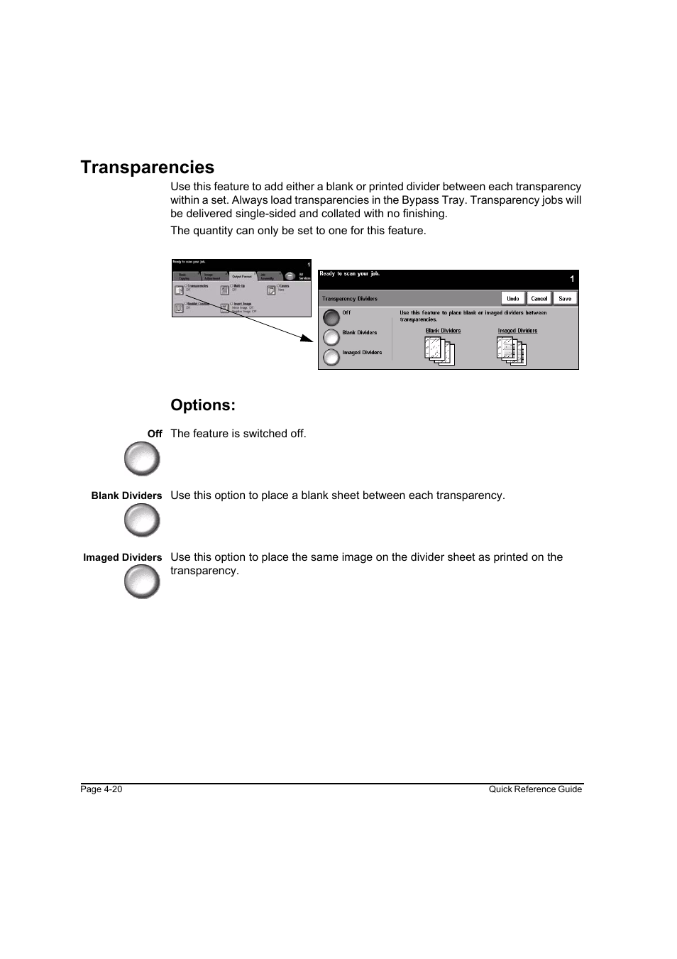 Transparencies, Options, Transparencies -20 | Xerox WorkCentre M165-M175-3093 User Manual | Page 68 / 196