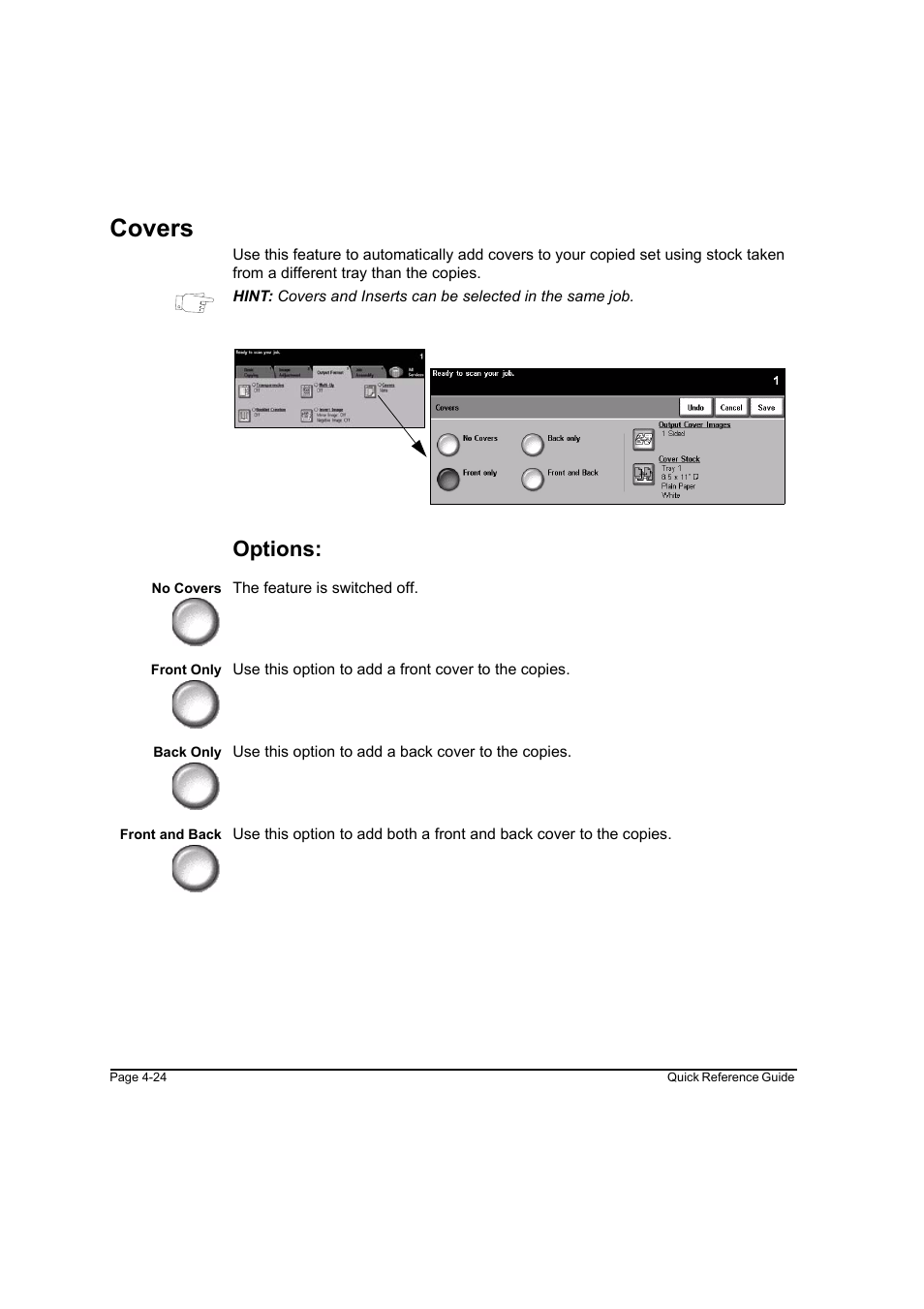 Covers, Options, Covers -24 | Xerox WorkCentre M165-M175-3093 User Manual | Page 72 / 196