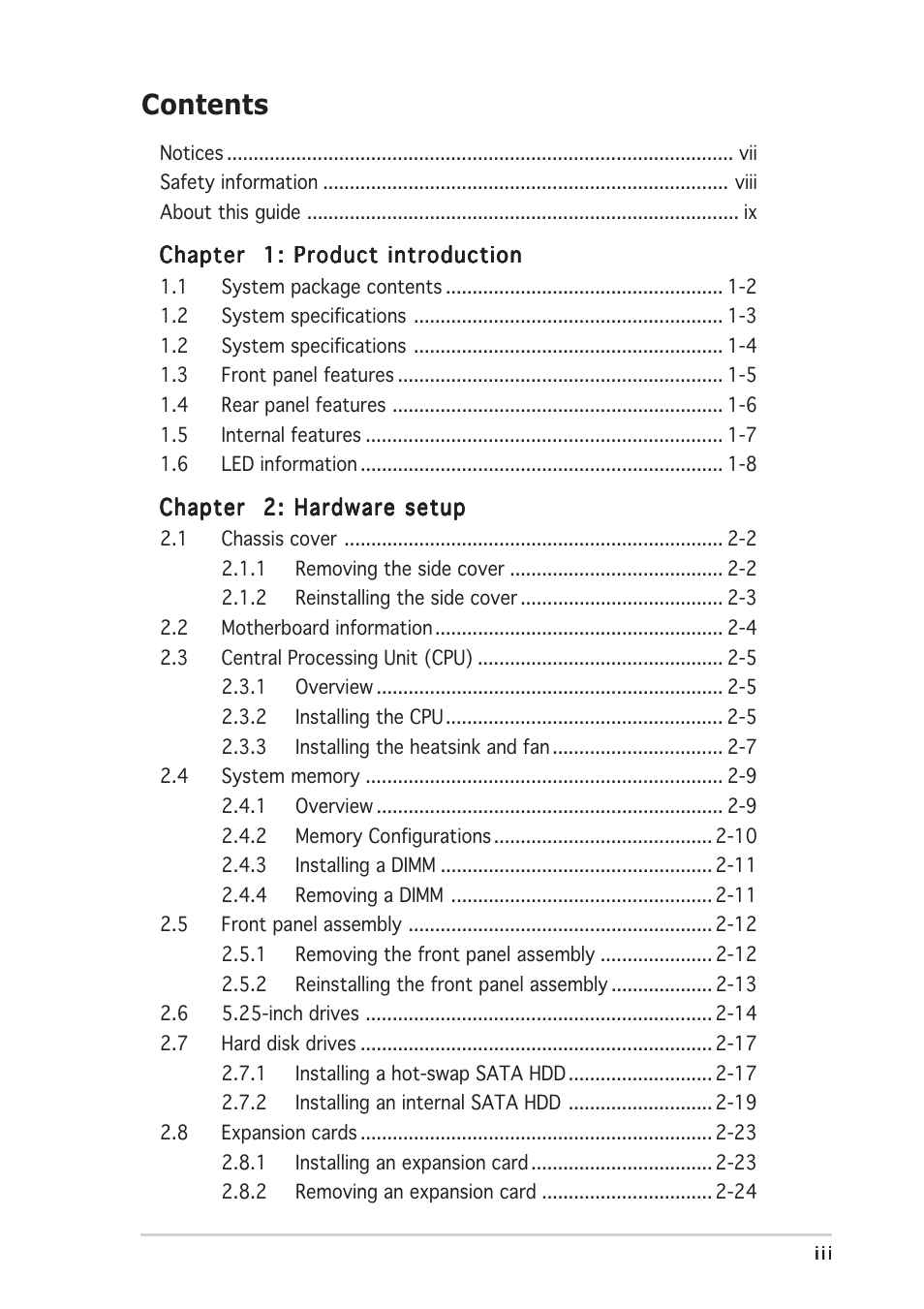 Asus TW510-E2 User Manual | Page 3 / 162