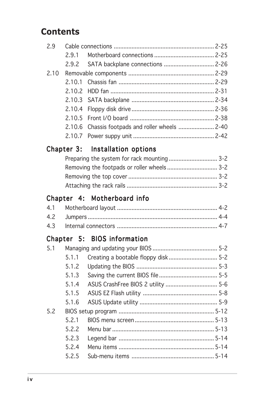 Asus TW510-E2 User Manual | Page 4 / 162