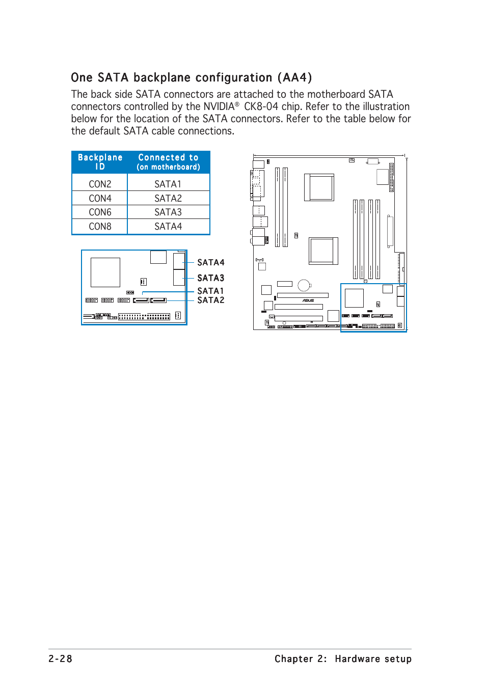 One sata backplane configuration (aa4), Sata3, On motherboard) | Asus TW510-E2 User Manual | Page 46 / 162