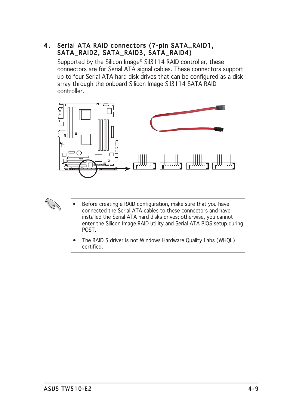 K8n-dl sata raid connectors | Asus TW510-E2 User Manual | Page 73 / 162