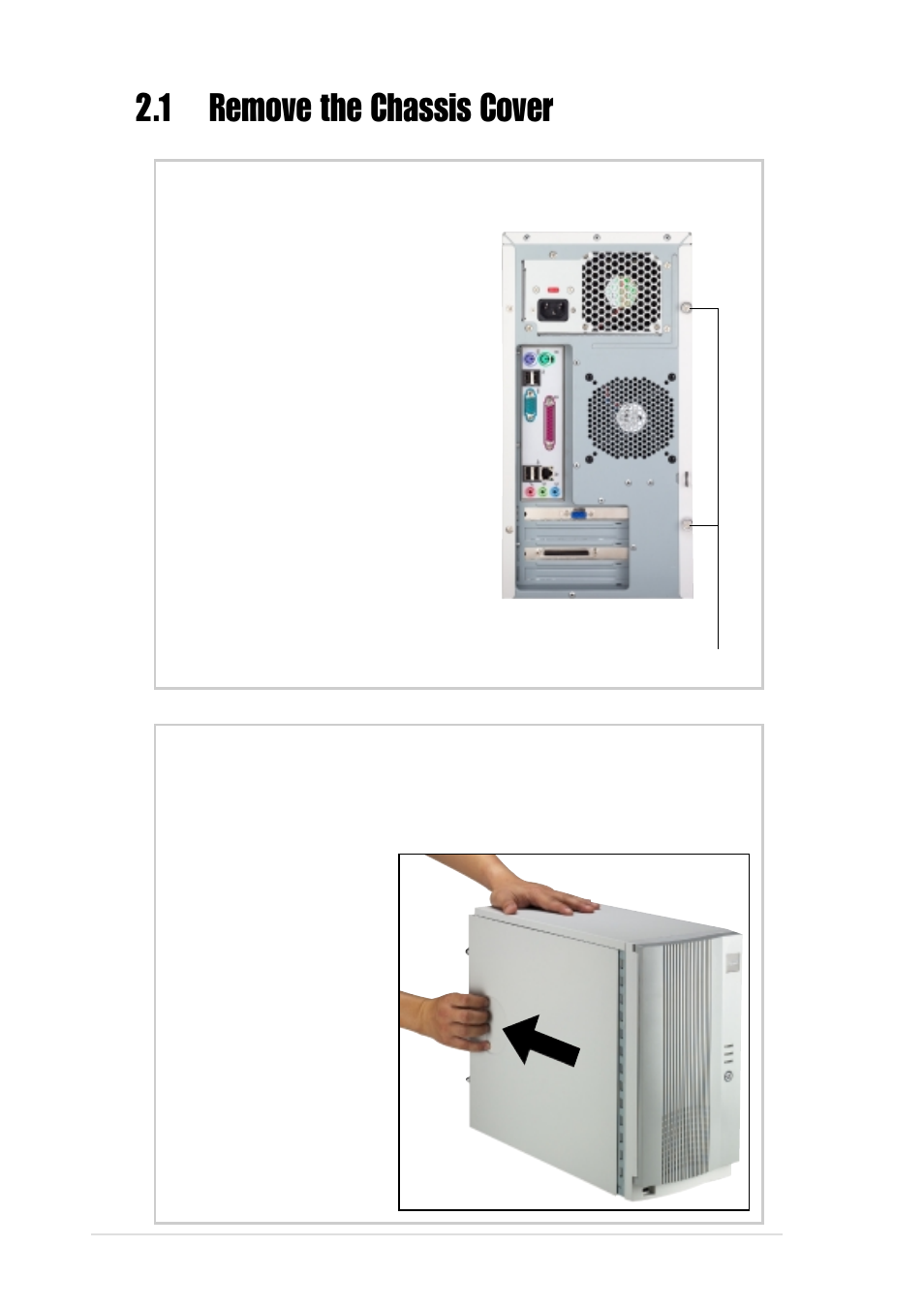 1 remove the chassis cover, Unlock the side cover, Remove the side cover | Asus AP130-D5 User Manual | Page 20 / 40