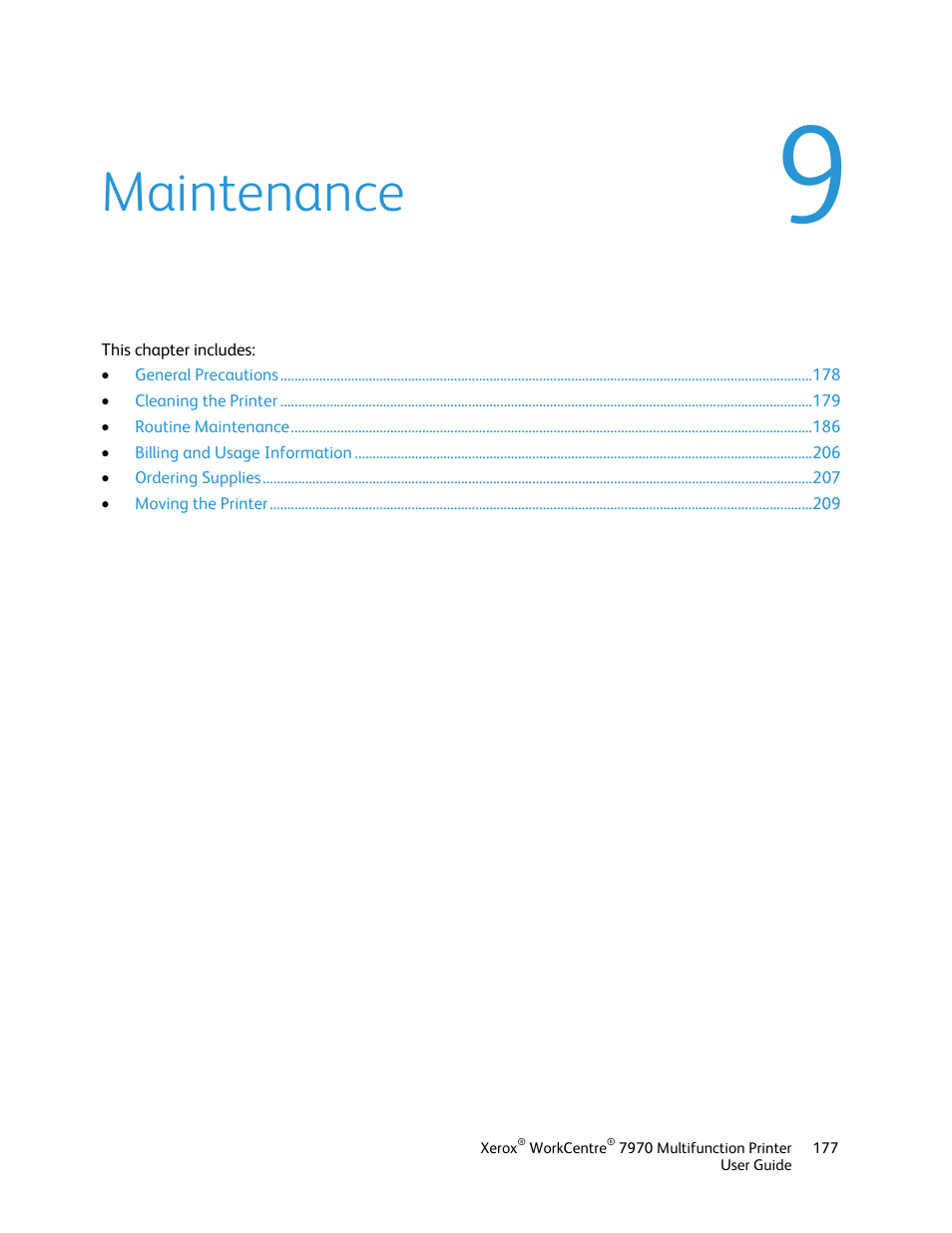 Maintenance | Xerox WorkCentre 7970-3795 User Manual | Page 177 / 316