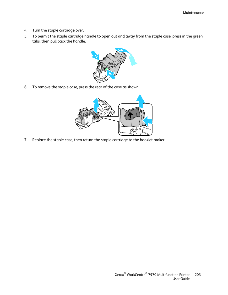 Emptying the hole punch waste container | Xerox WorkCentre 7970-3795 User Manual | Page 203 / 316