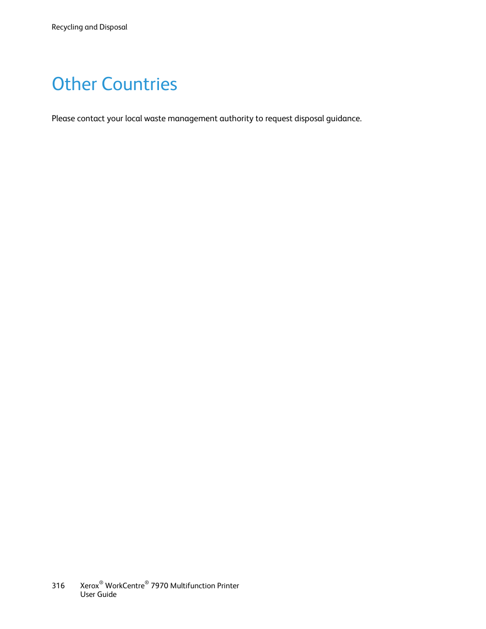 Other countries | Xerox WorkCentre 7970-3795 User Manual | Page 316 / 316