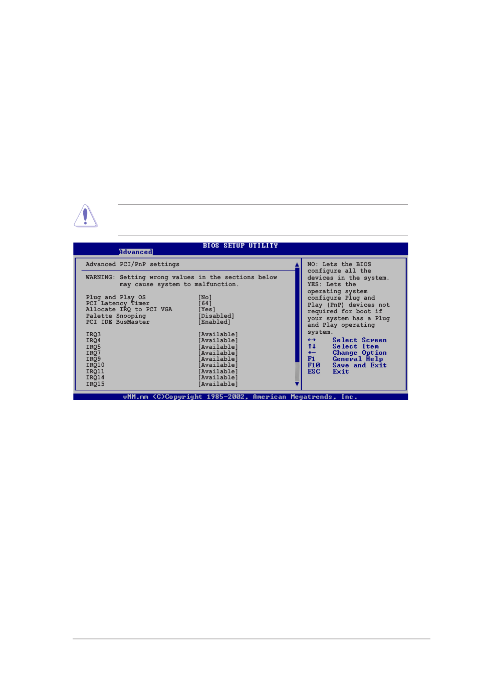 5 pci pnp, Onboard midi port [disabled, Plug and play o/s [no | Pci latency timer [64, Allocate irq to pci vga [yes, 103 asus terminator 2 barebone system | Asus Terminator 2 Barebone System T2-R User Manual | Page 103 / 120
