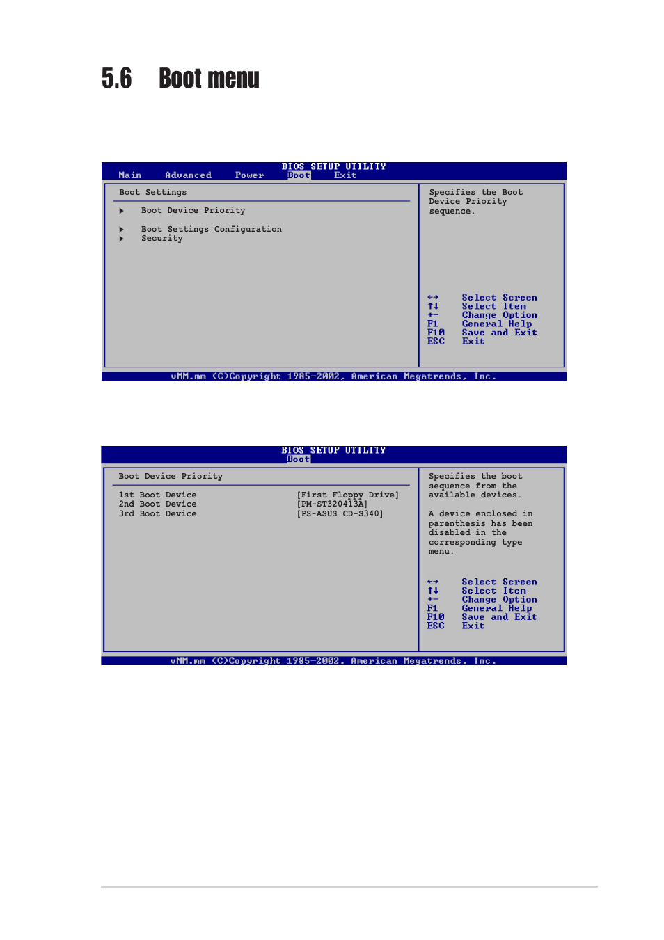 6 boot menu, 1 boot device priority, 1st ~ xxth boot device | Asus Terminator 2 Barebone System T2-R User Manual | Page 109 / 120