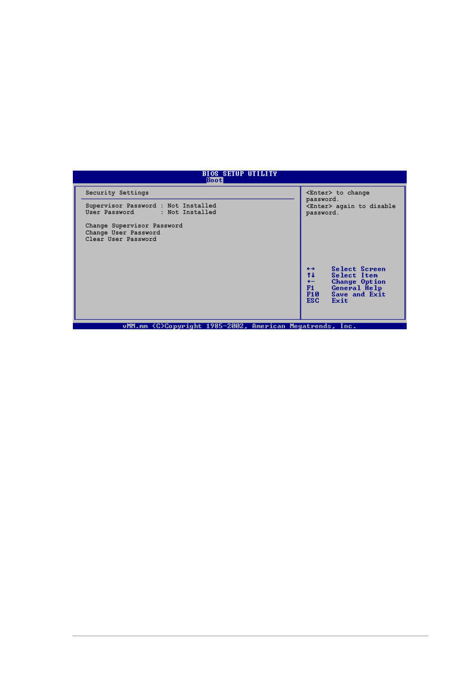 3 security, Change supervisor password, Interrupt 19 capture [disabled | Asus Terminator 2 Barebone System T2-R User Manual | Page 111 / 120