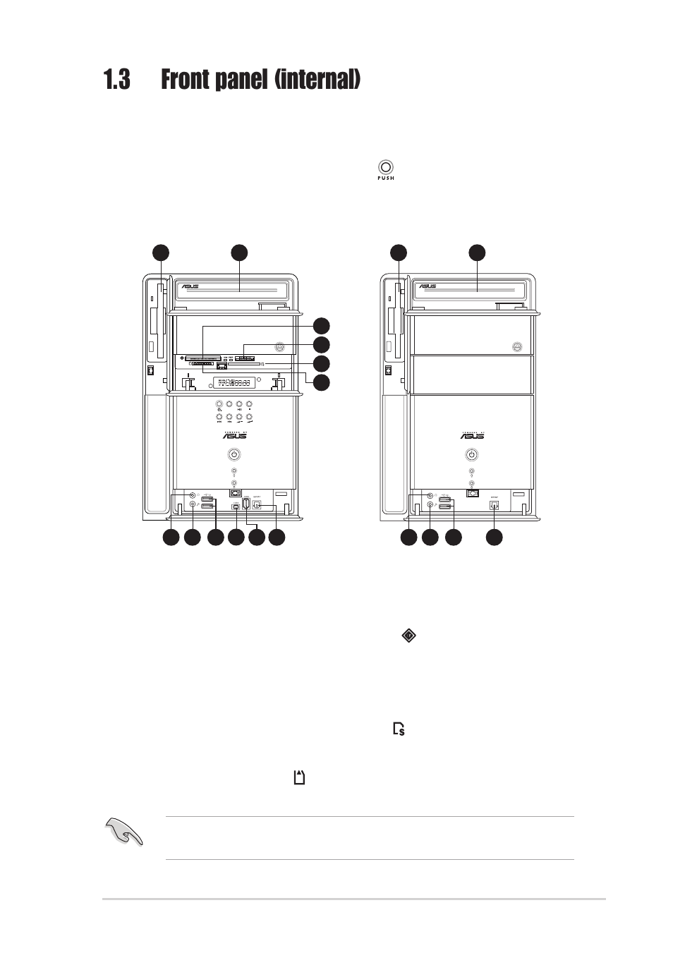 3 front panel (internal) | Asus Terminator 2 Barebone System T2-R User Manual | Page 15 / 120