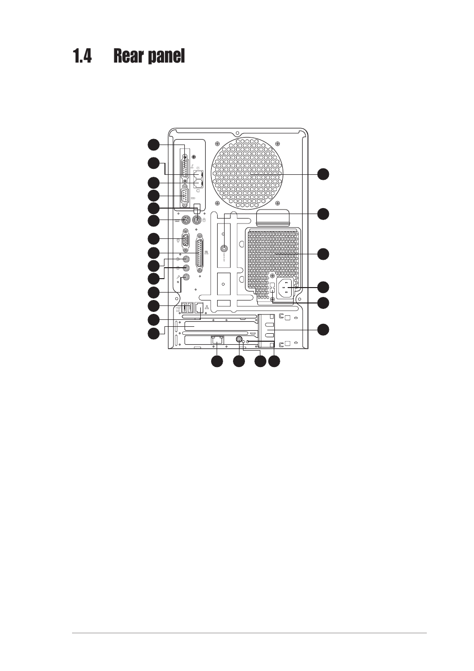 4 rear panel | Asus Terminator 2 Barebone System T2-R User Manual | Page 17 / 120