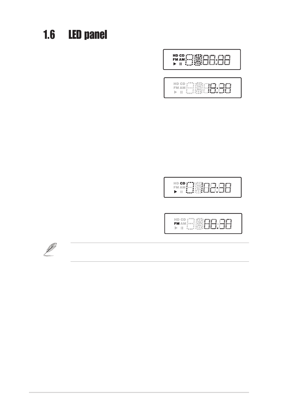 6 led panel, Audio dj mode | Asus Terminator 2 Barebone System T2-R User Manual | Page 20 / 120