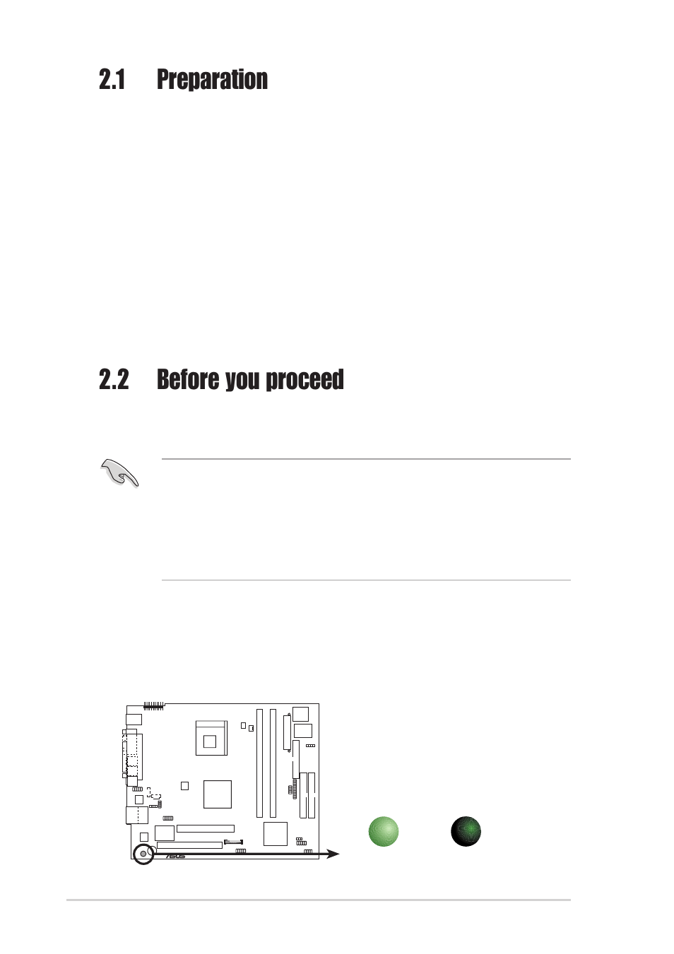 1 preparation, 2 before you proceed, Basic components to install | Tool | Asus Terminator 2 Barebone System T2-R User Manual | Page 22 / 120