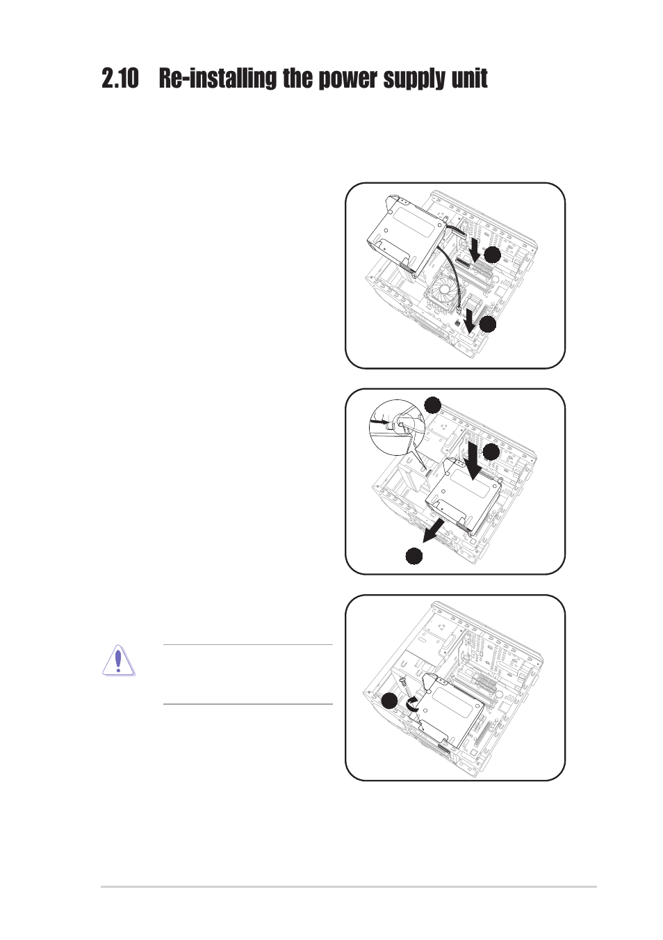 10 re-installing the power supply unit | Asus Terminator 2 Barebone System T2-R User Manual | Page 37 / 120