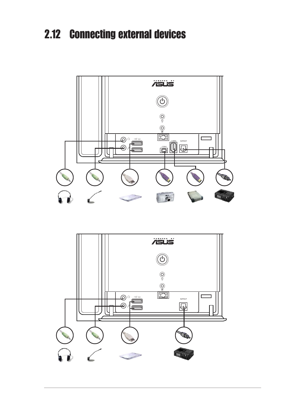 12 connecting external devices | Asus Terminator 2 Barebone System T2-R User Manual | Page 41 / 120