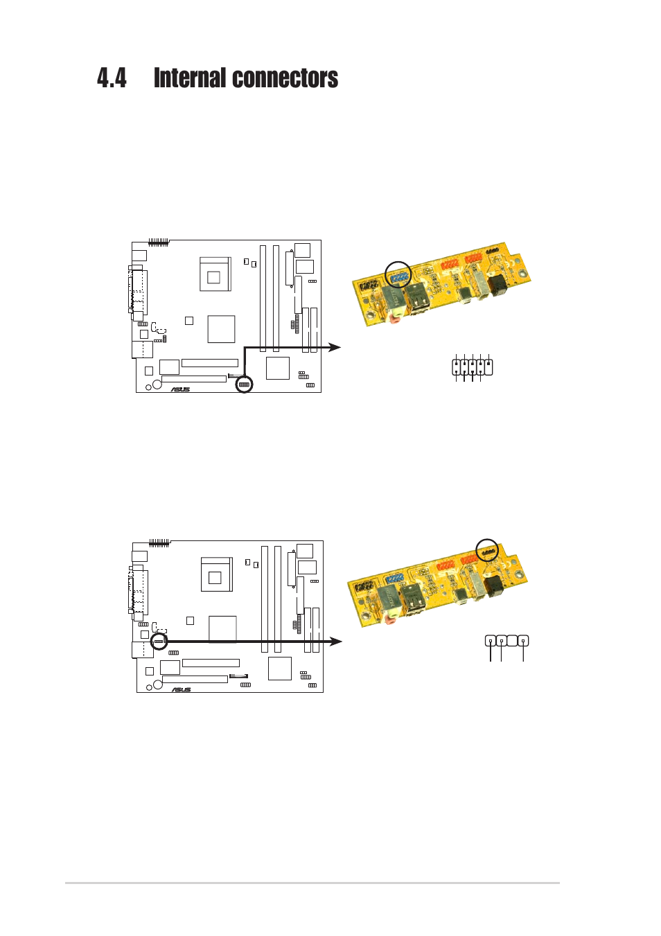 4 internal connectors, 74 chapter 4: motherboard info | Asus Terminator 2 Barebone System T2-R User Manual | Page 74 / 120