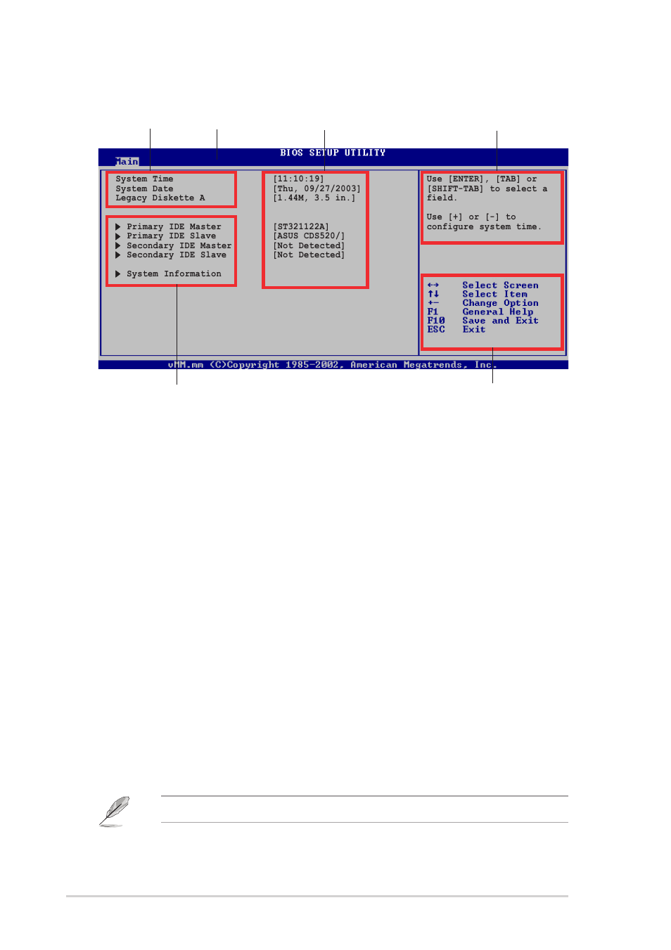 2 menu bar, 1 bios menu screen 5.2.3 navigation keys, 92 chapter 5: bios setup | Asus Terminator 2 Barebone System T2-R User Manual | Page 92 / 120