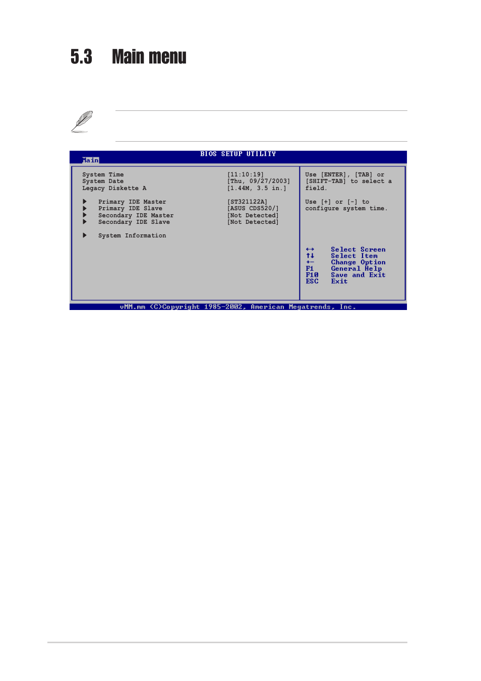 3 main menu | Asus Terminator 2 Barebone System T2-R User Manual | Page 94 / 120