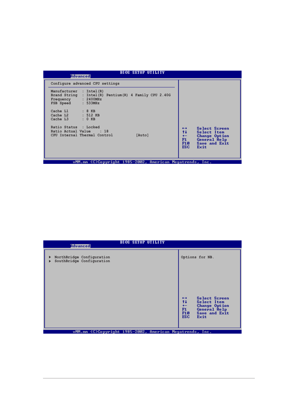 2 cpu configuration, 3 chipset, Cpu internal thermal control [auto | Asus Terminator 2 Barebone System T2-R User Manual | Page 99 / 120