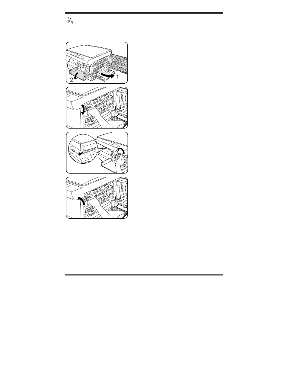 E2 clearing the paper path | Xerox WorkCentre XD103f Digitaler Kopierer - Laserdrucker-10252 User Manual | Page 46 / 63