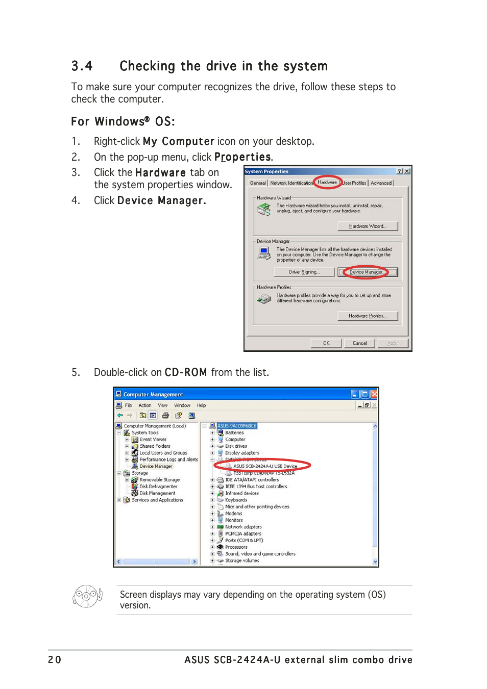 Asus External Slim Combo Drive SCB-2424A-U User Manual | Page 20 / 28