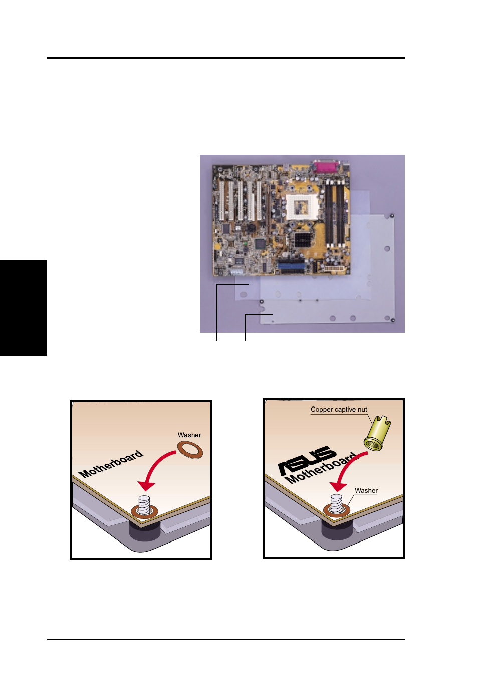 Hardware setup, 1 cpu installation, Motherboar d | Step 1: install the baseboard | Asus 850 ATX P4T User Manual | Page 26 / 120