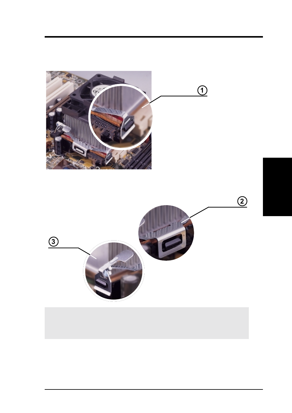 Hardware setup, Step 5: install the heatsink retaining clips | Asus 850 ATX P4T User Manual | Page 29 / 120