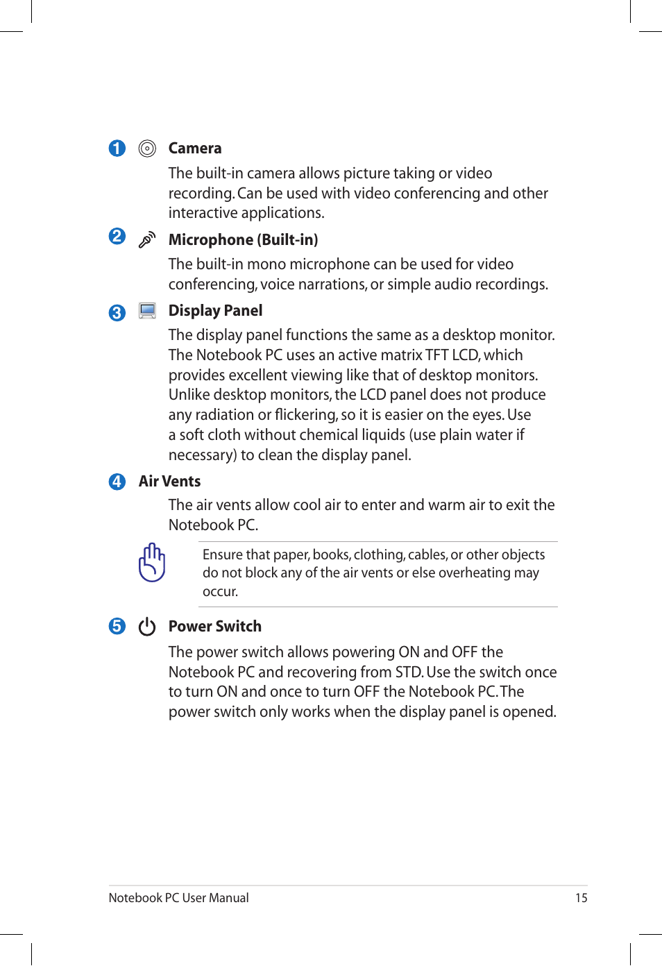 Asus E7165 User Manual | Page 15 / 98