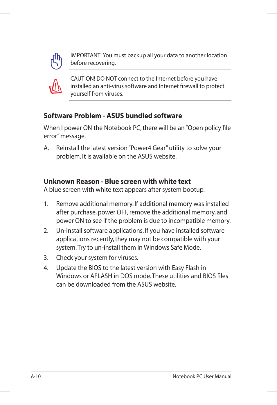 Asus E7165 User Manual | Page 68 / 98