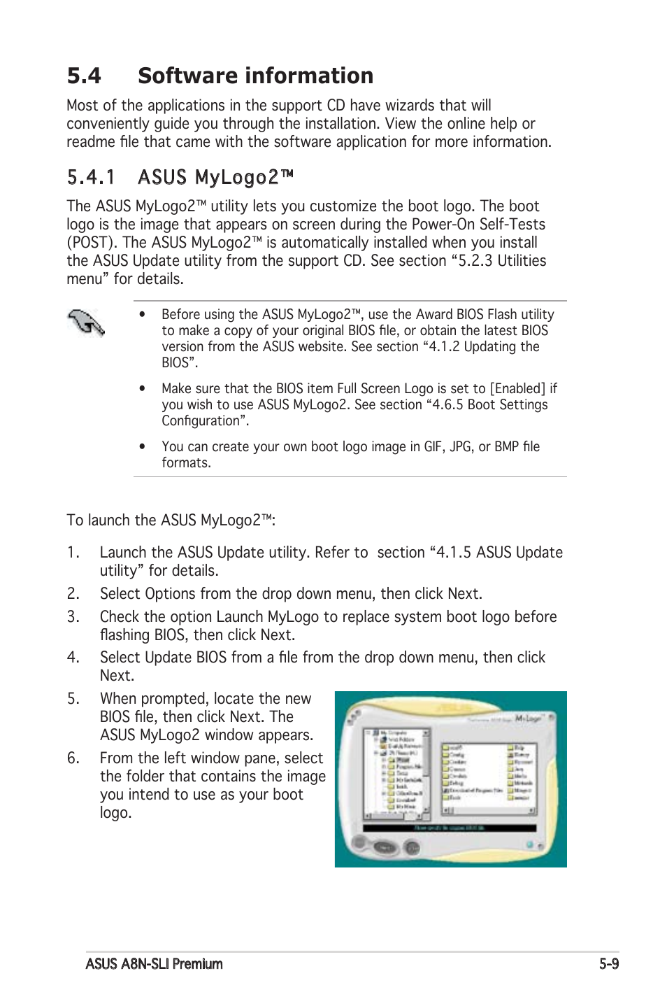 4 software information, 1 asus mylogo2 | Asus Motherboard A8N-SLI Premium User Manual | Page 127 / 182