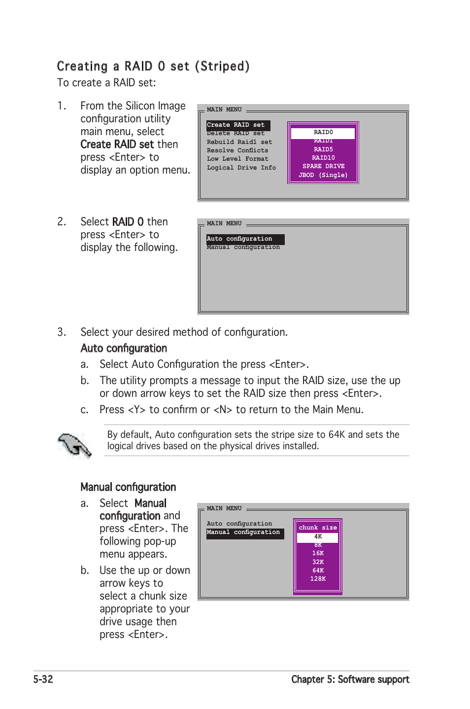 Creating a raid 0 set (striped) | Asus Motherboard A8N-SLI Premium User Manual | Page 150 / 182