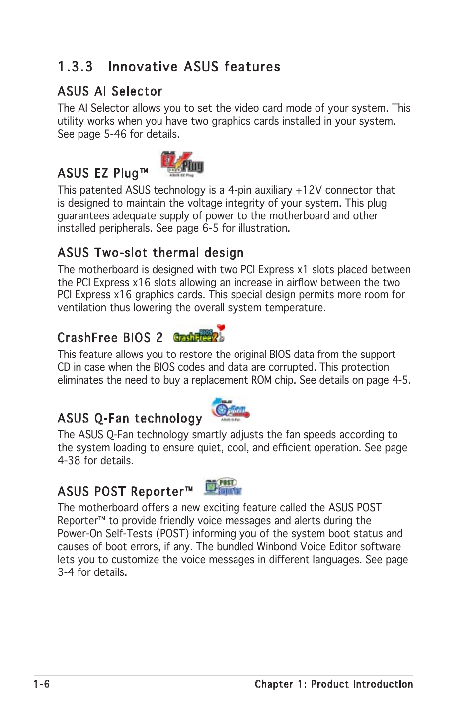 3 innovative asus features | Asus Motherboard A8N-SLI Premium User Manual | Page 22 / 182