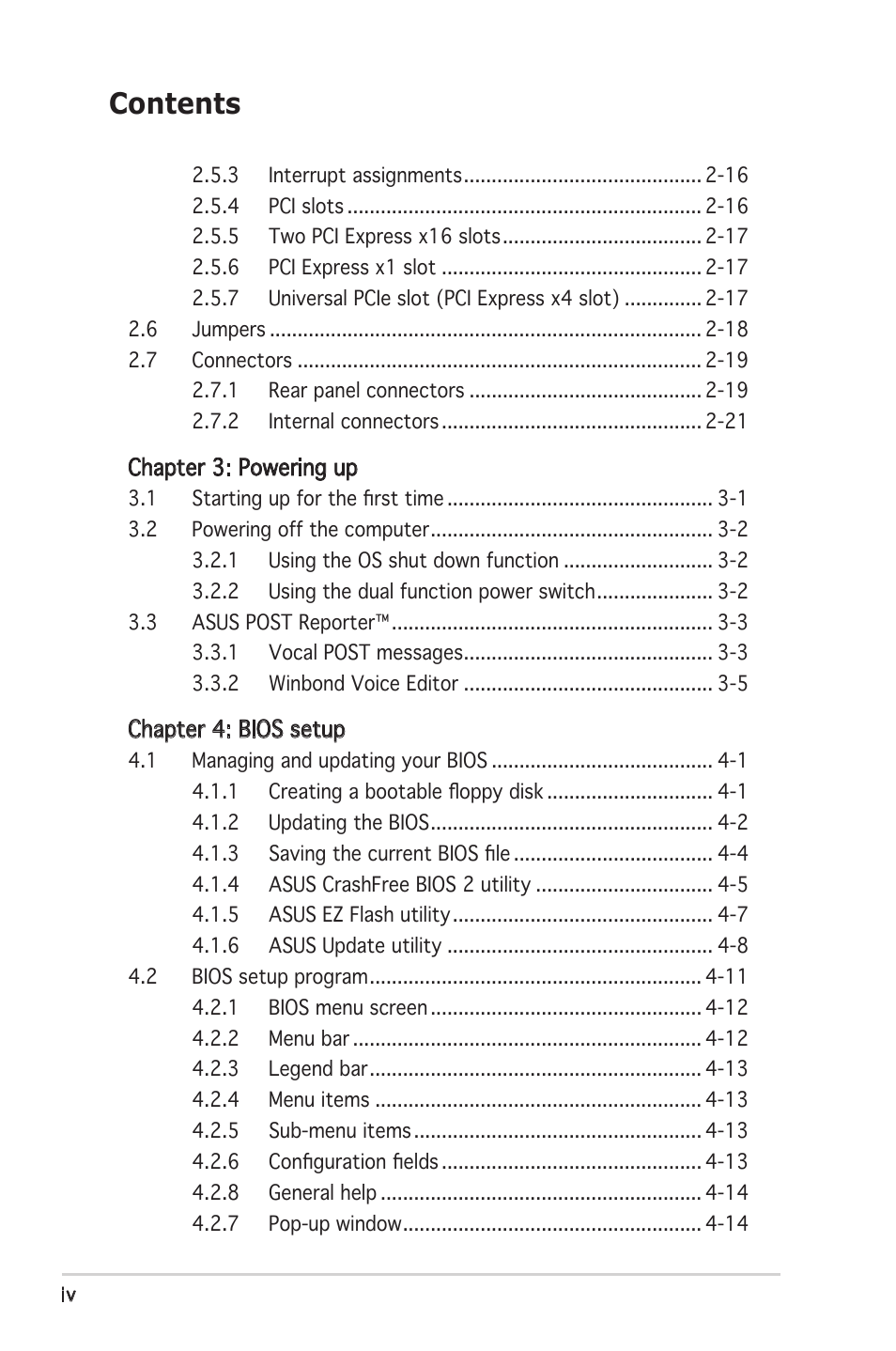 Asus Motherboard A8N-SLI Premium User Manual | Page 4 / 182