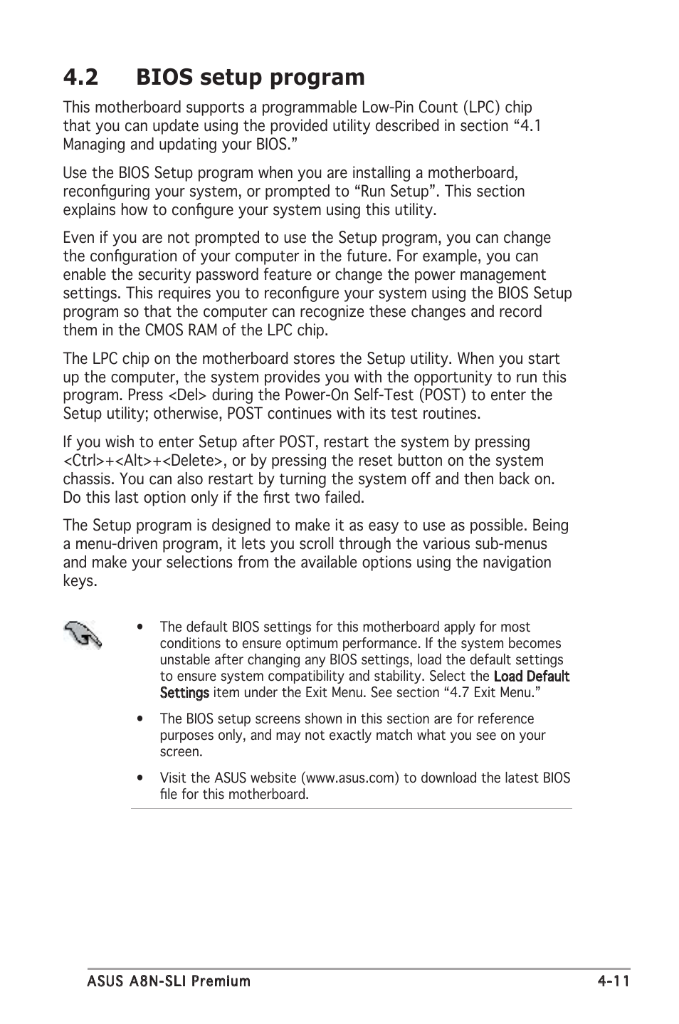 2 bios setup program | Asus Motherboard A8N-SLI Premium User Manual | Page 79 / 182