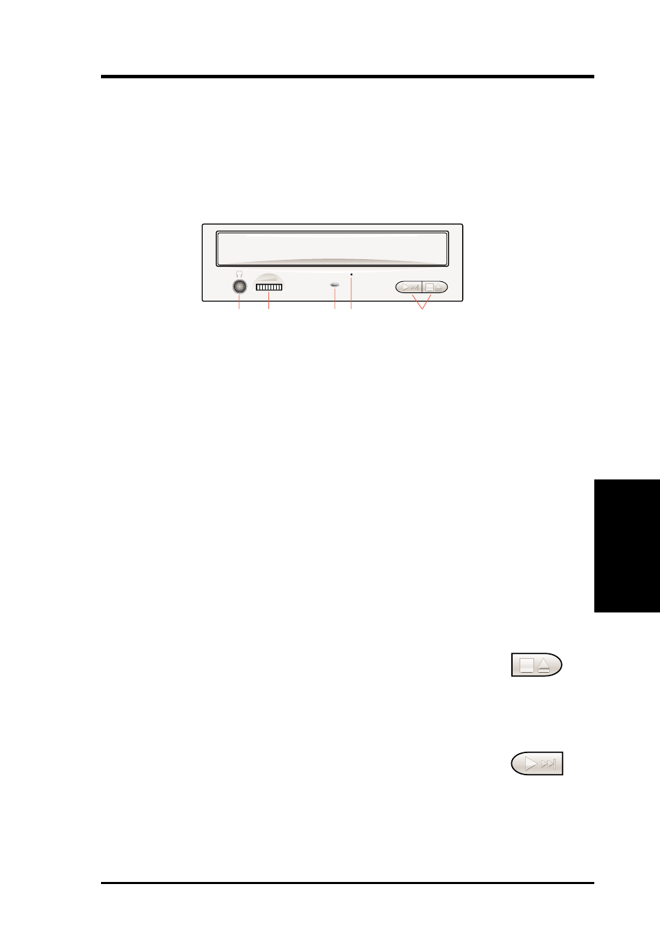 Iv. dvd-rom drive operation, Front panel controls | Asus E976 User Manual | Page 11 / 30