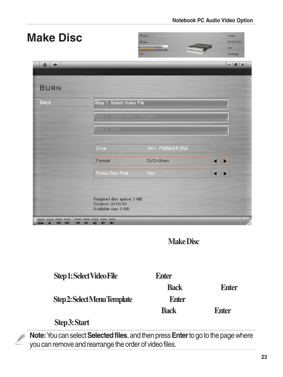 Make disc | Asus E1897 User Manual | Page 23 / 31