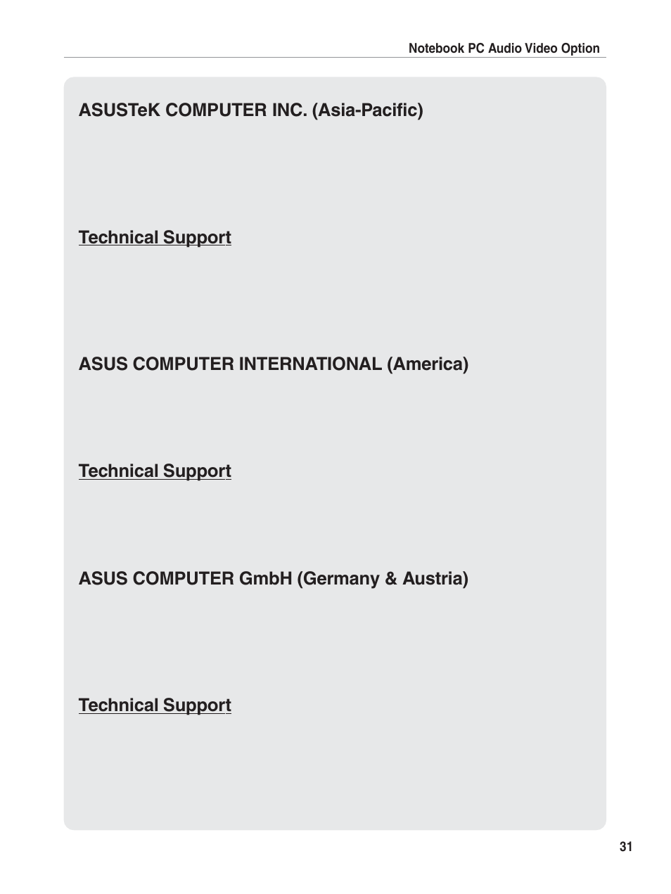 Asus E1897 User Manual | Page 31 / 31